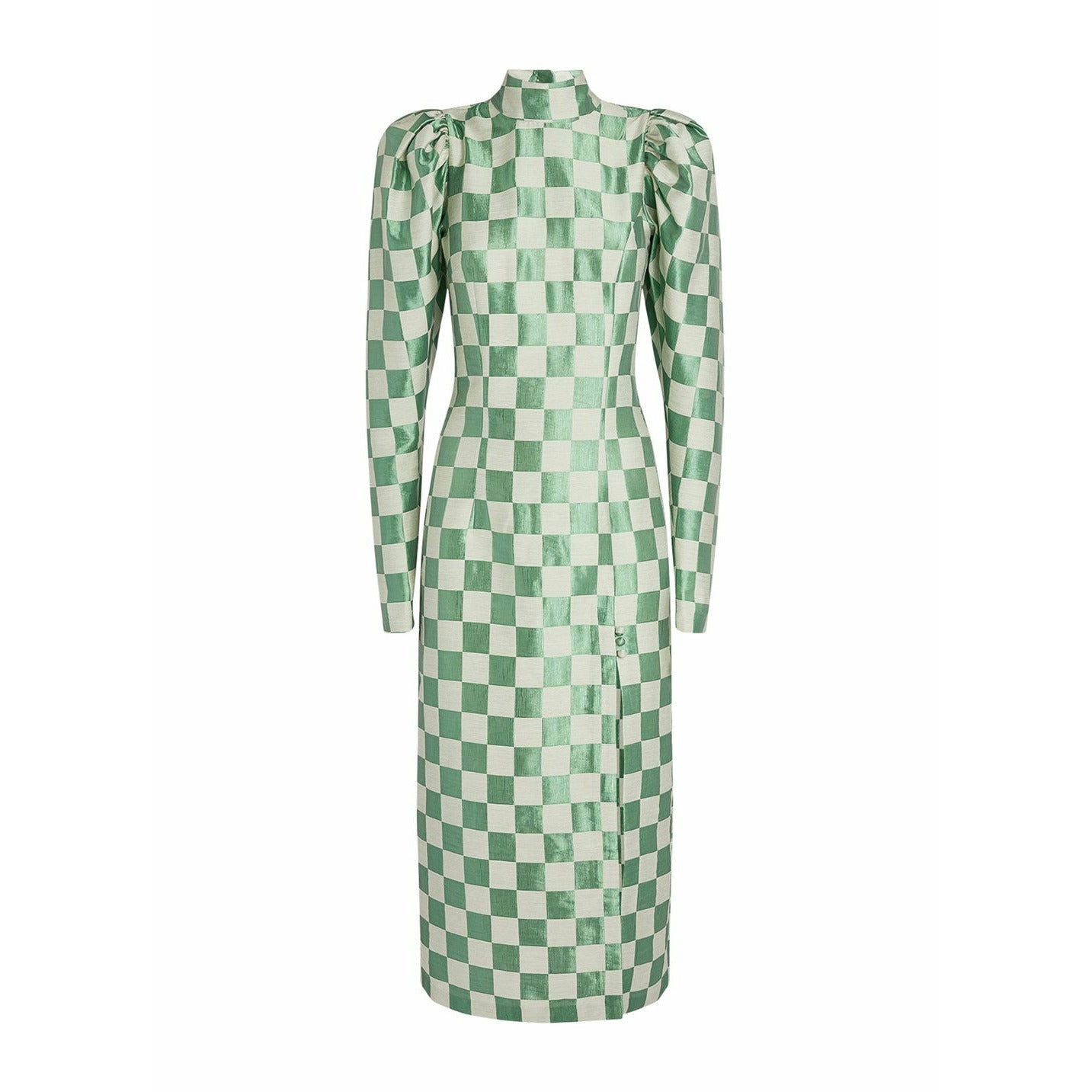 Rotate Theresa Checkered Dress – greens ...